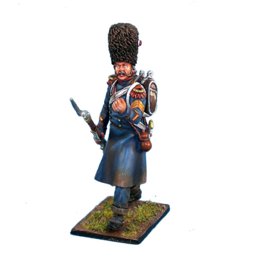 French Old Guard Chasseur Sergeant in Greatcoat and Bearskin