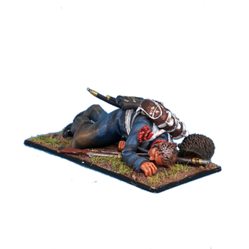 French Old Guard Chasseur Laying Dead in Greatcoat