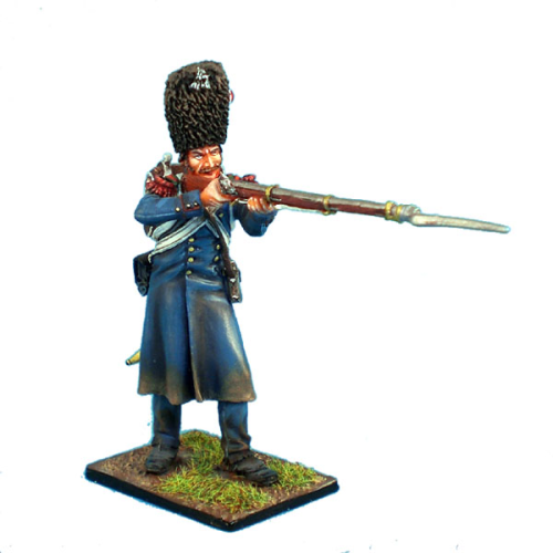 French Guard Chasseur Standing Firing in Greatcoat and Bearskin