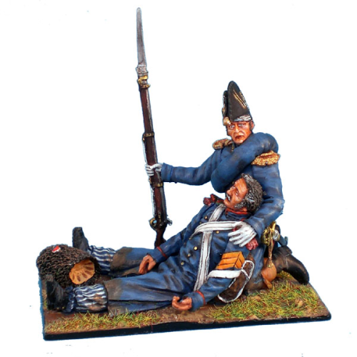 French Old Guard Chasseur Officer Holding Dying Chassuer