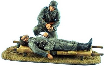 German Medic and Wounded on Stretcher