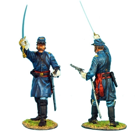 Union Dismounted Cavalry Lieutenant with Raised Sword