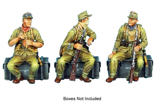 Seated DAK Infantry Passengers with Field Caps
