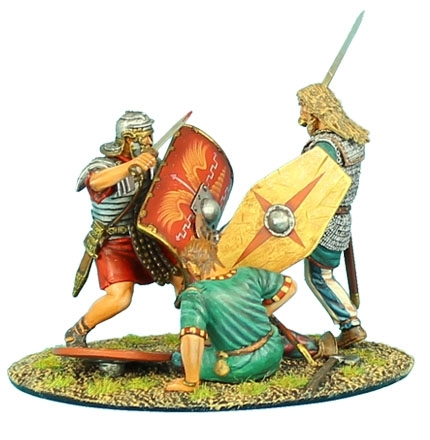 German Warrior Charging Imperial Roman - Vignette