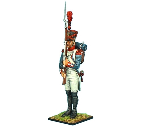 Grenadier of the 7th Line Infantry Standing at Present Arms