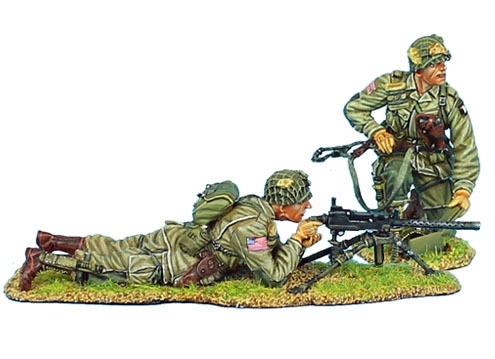 US 101st Airborne Paratrooper .30 Cal Browning MG Team