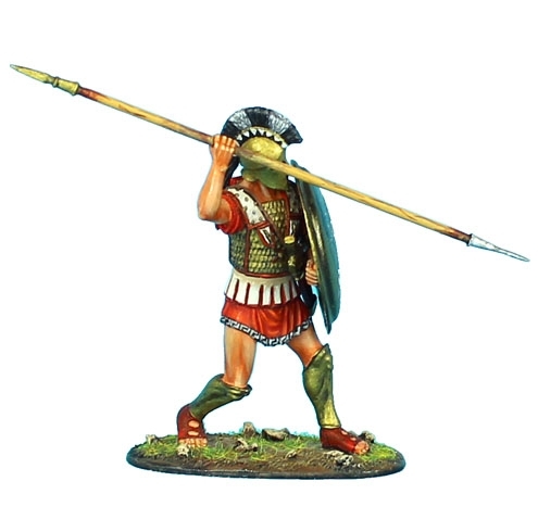 Greek Hoplite with Bronze Reinforced Linen Armor and Corinthian Helmet