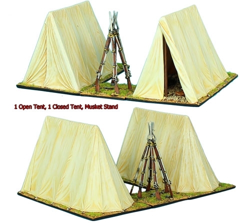 Napoleonic Open Tent, Closed Tent, and Musket Stand