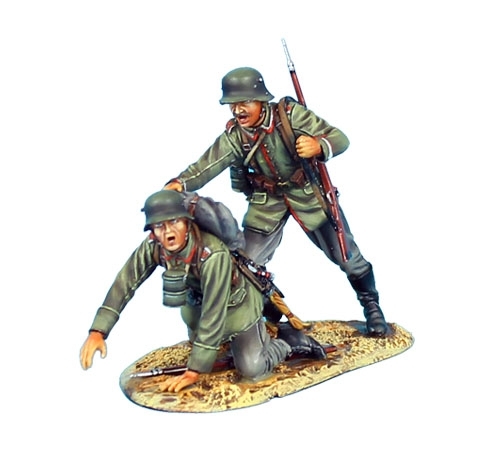 German NCO Rallying Panicked Soldier - 62nd Infantry Division