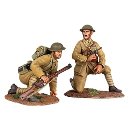 "Move Up" - 1916-17 British Infantry Officer Kneeling and Infantry Preparing to Spring Up