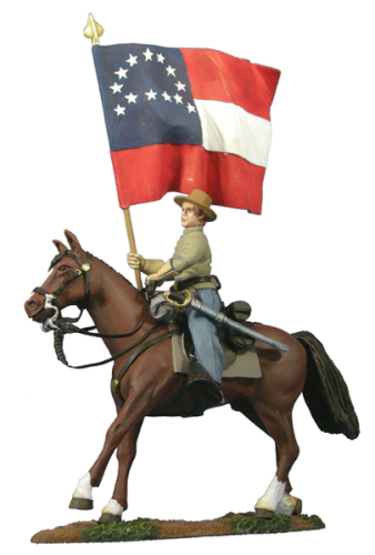 Confederate Flagbearer, General Robert E. Lee's Headquarters Flag, Mounted