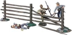 "Come on Boys!" - Three Confederate Infantry with Turnpike Fence Sections