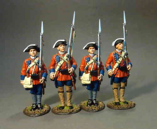 60th (ROYAL AMERICAN), REGIMENT OF FOOT, 4 Line Infantry At Attention, Set #2,