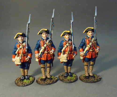 THE NEW JERSEY PROVINCIAL REGIMENT, 4 Line Infantry At Attention, Set #1