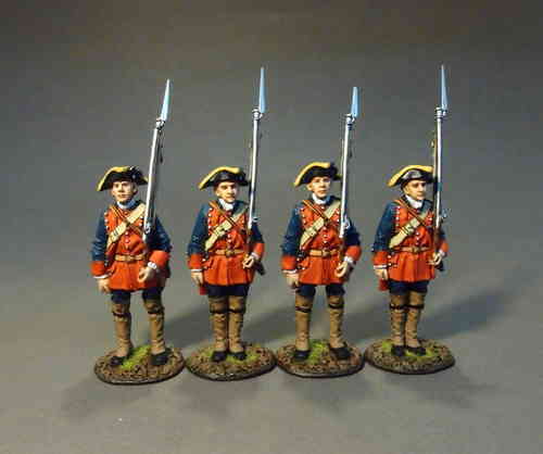 THE NEW JERSEY PROVINCIAL REGIMENT, 4 Line Infantry At Attention, Set #2,