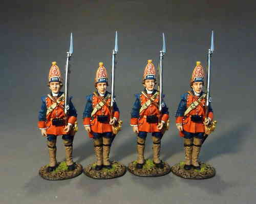 THE NEW JERSEY PROVINCIAL REGIMENT, 4 Grenadiers At Attention, Set#1 (4pcs)