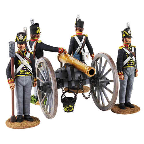 British Royal Artillery 9 Pound Gun and 4 Man Crew