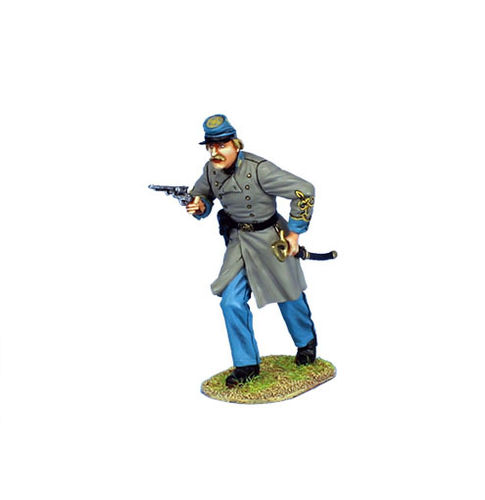 Confederate Lieutenant Advanding with Pistol