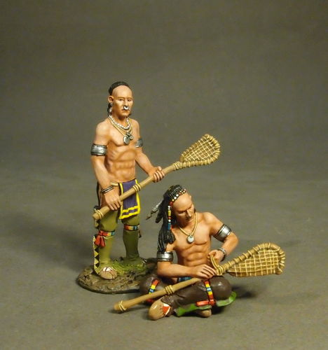 Woodland Indians,  Lacrosse Players, Prepare, (2 pcs)