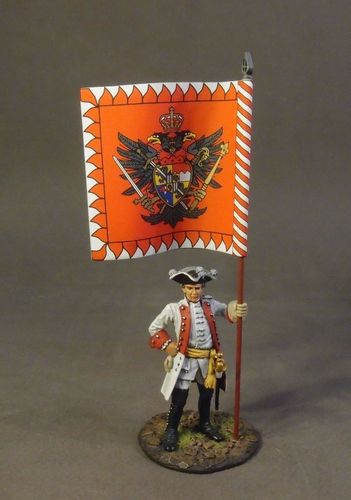 THE BATTLE OF LEUTHEN 1757 Roth Wurzburg Infantry Regiment, INFANTRY OFFICER WITH REGIMENTAL FLAG,