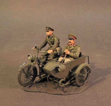 THE GREAT WAR, 1914-1918, MOTORBIKE AND SIDECAR WITH OFFICER, (4pcs)