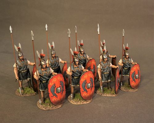 THE ROMAN ARMY OF THE MID REPUBLIC, 8 TRIARII, STANDING. (8 pcs)