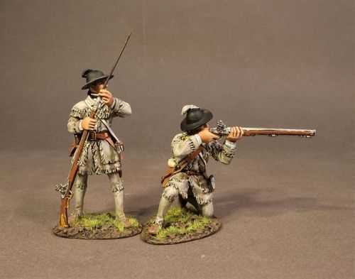 THE BATTLE OF SARATOGA 1777, MORGAN’S RIFLES, RIFLEMAN AND RIFLEMAN WITH MUSKET, (2pcs)