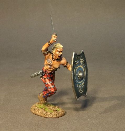 ARMIES AND ENEMIES OF ANCIENT ROME, ICENI WARRIOR, CHARGING. (1 pc)