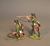 THE BATTLE OF SARATOGA 1777, HESSIAN JAGER CORPS, 2 JAGERS SKIRMISHING. (2pcs)