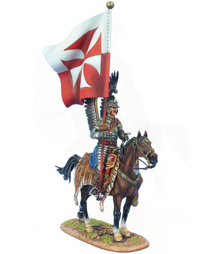 Polnischer Winged Hussar mit Hussar Battle Standard
