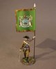 CONTINENTAL ARMY, THE2nd NEW YORK REGIMENT, INFANTRY OFFICER, WITH REGIMENTAL COLOURS. (3pcs)