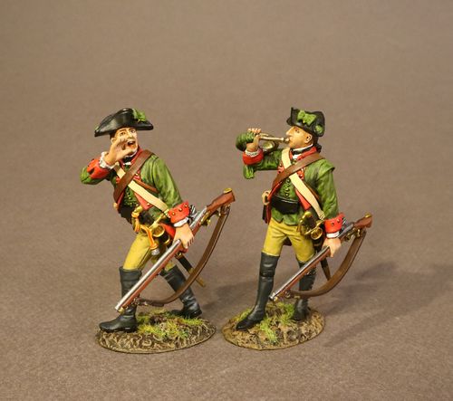 HESSIAN JAGER CORPS, JAGER OFFICER AND MUSICIAN. (2pcs)