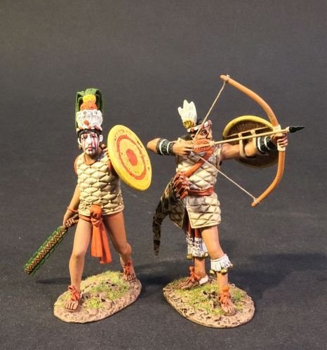 THE CONQUEST OF AMERICA, THE TLAXCALTECS, TLAXCALTEC  WARRIORS. (2pc)