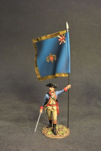 CONTINENTAL ARMY, THE 2nd NEW HAMPSHIRE REGIMENT, INFANTRY OFFICER WITH FLAG. (2pcs)