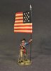 CONTINENTAL ARMY, THE 2nd NEW HAMPSHIRE REGIMENT, INFANTRY OFFICER WITH NATIONAL FLAG. (2pcs)