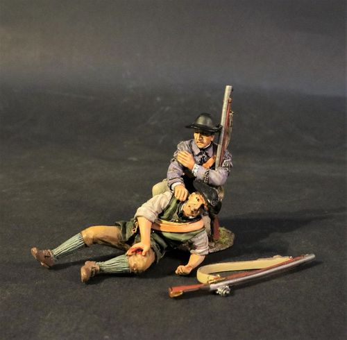 DRUMS ALONG THE MOHAWK, THE BATTLE OF ORISKANY, August 6th 1777, 2 Militia Casualties. (2pcs)