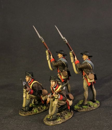 CONTINENTAL ARMY, THE 12th MASSACHUSETTS REGIMENT, 4 LINE INFANTRY. (4pcs)