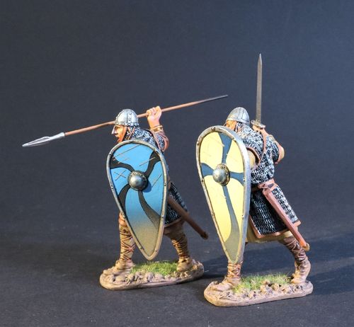 THE NORMAN ARMY, NORMAN SWORDSMAN AND SPEARMAN. (3pcs)