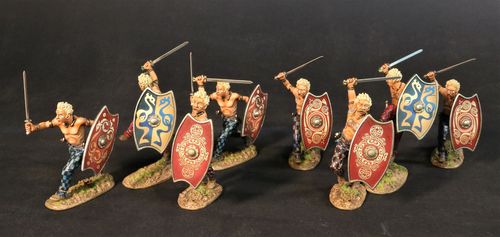 ARMIES AND ENEMIES OF ANCIENT ROME, ICENI WARRIORS. (8 pcs)