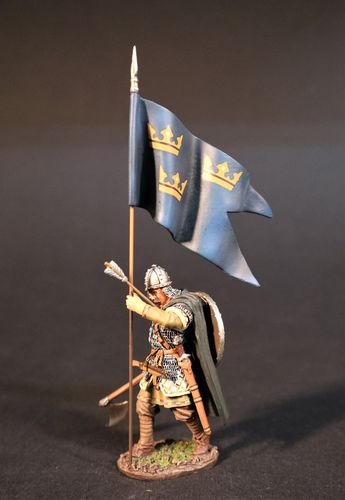 ANGLO SAXON/ DANES. WOUNDED HOUSECARL WITH BANNER. (2 pcs)