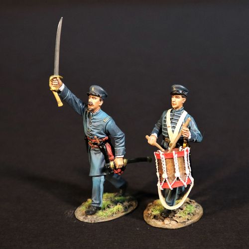 FIRST BRIGADE, THE 33rd VIRGINIA INFANTRY REGIMENT, INFANTRY OFFICER AND DRUMMER. (2 pcs)