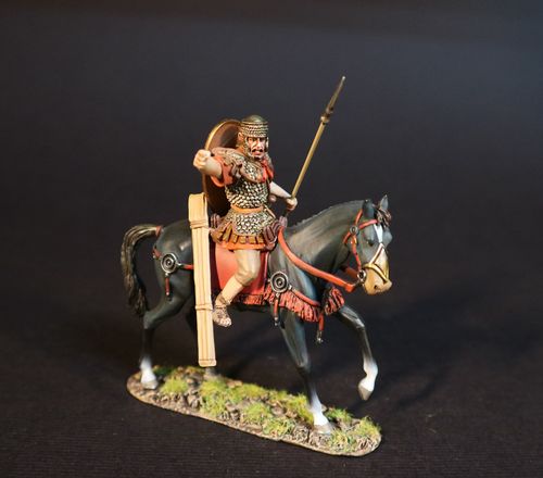 ROMAN AUXILIARY CAVALRY, DECURION WITH RED SHIELD. (2 pcs)