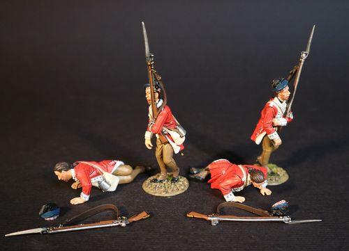 THE BRITISH ARMY, 1st BATTALION, 71st REGIMENT OF FOOT. 2 LINE INFANTRY CASUALTIES. (8 pcs)