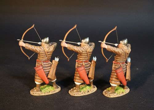 THE MONGOL INVASIONS OF JAPAN 1274 AND 1281, KOREAN AUXILLARY ARCHERS. (3 pcs)