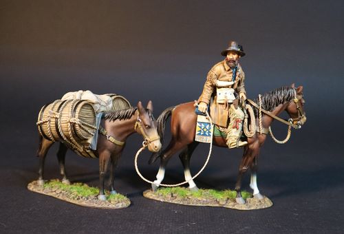 THE MOUNTAIN MEN, TEAMSTER WITH WHISKY MULE. (3 pcs)