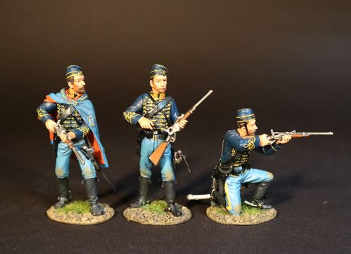 3rd NEW JERSEY CAVALRY REGIMENT, 1864, “THE BUTTERFLIES”, DISMOUNTED TROOPERS. (3 pcs)