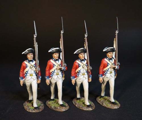 THE BATTLE OF COWPENS, JANUARY 17th 1781, 7th REGIMENT OF FOOT (ROYAL FUSILIERS.) (4 pcs)