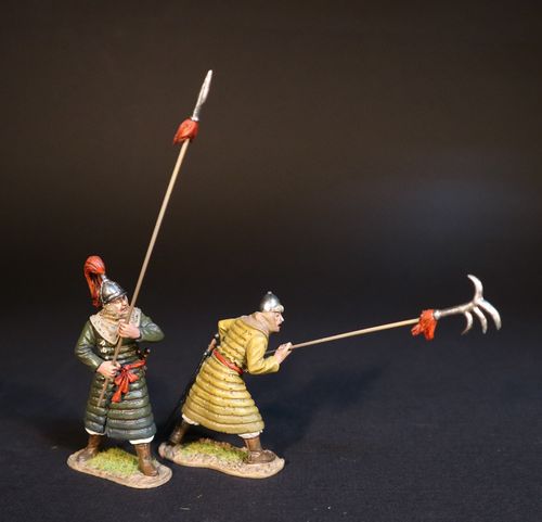 THE MONGOL INVASIONS OF JAPAN 1274 AND 1281, 2 KOREAN AUXILLARY SPEARMEN. (3pcs)