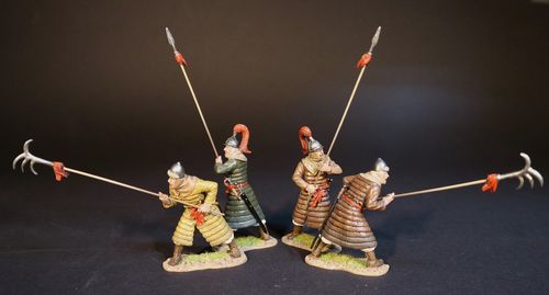 THE MONGOL INVASIONS OF JAPAN 1274 AND 1281, KOREAN AUXILLARY SPEARMAN. (4 pcs)